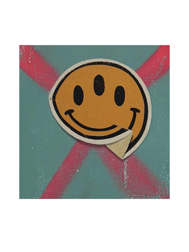 Hello
Acrylic paint & spray paint on board 
17 x 16 cm
$400.00