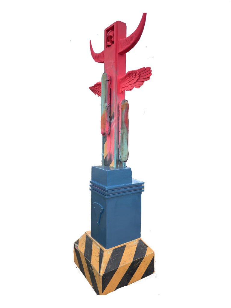 The Future Primitive Acrylic, spray paint, lights & polyurethane on assembled board & timber 236 x 91 cm $12,000